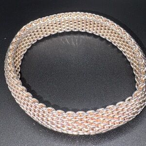 Tiffany & Co somerset Mesh weave bangle .925 sterling silver stunning